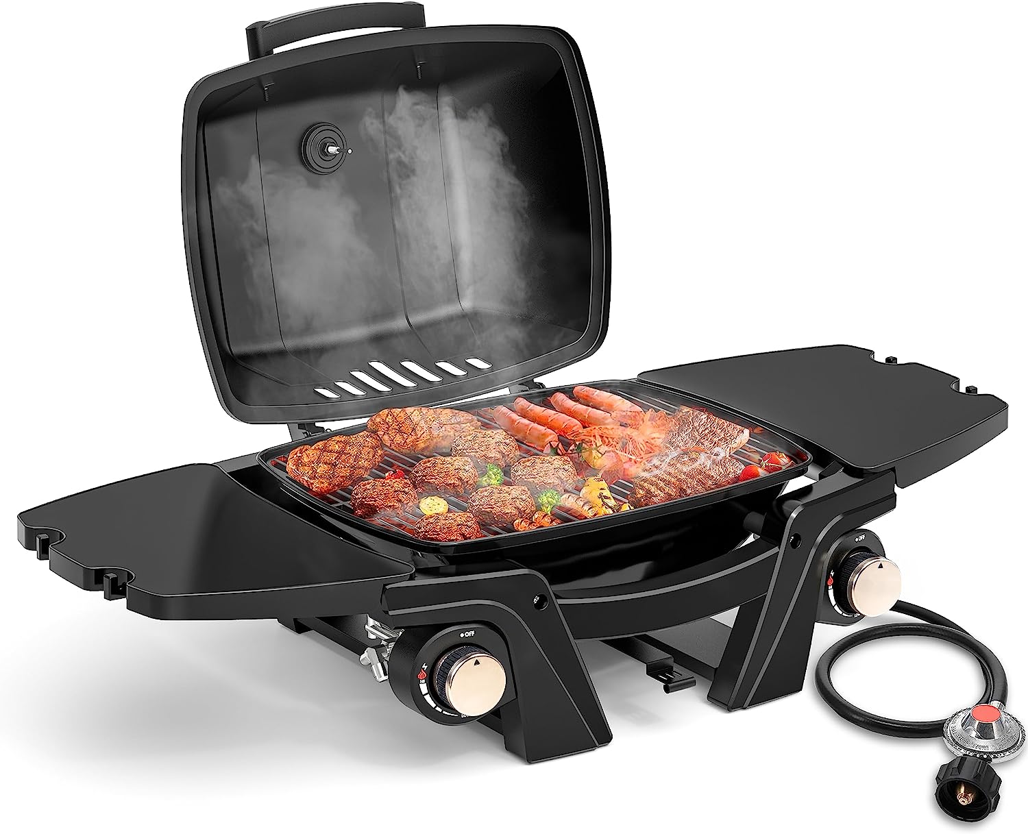 Camping Cooking Cast Iron - Pemanggang BBQ Portabel Bersertifikat 2 Tungku
