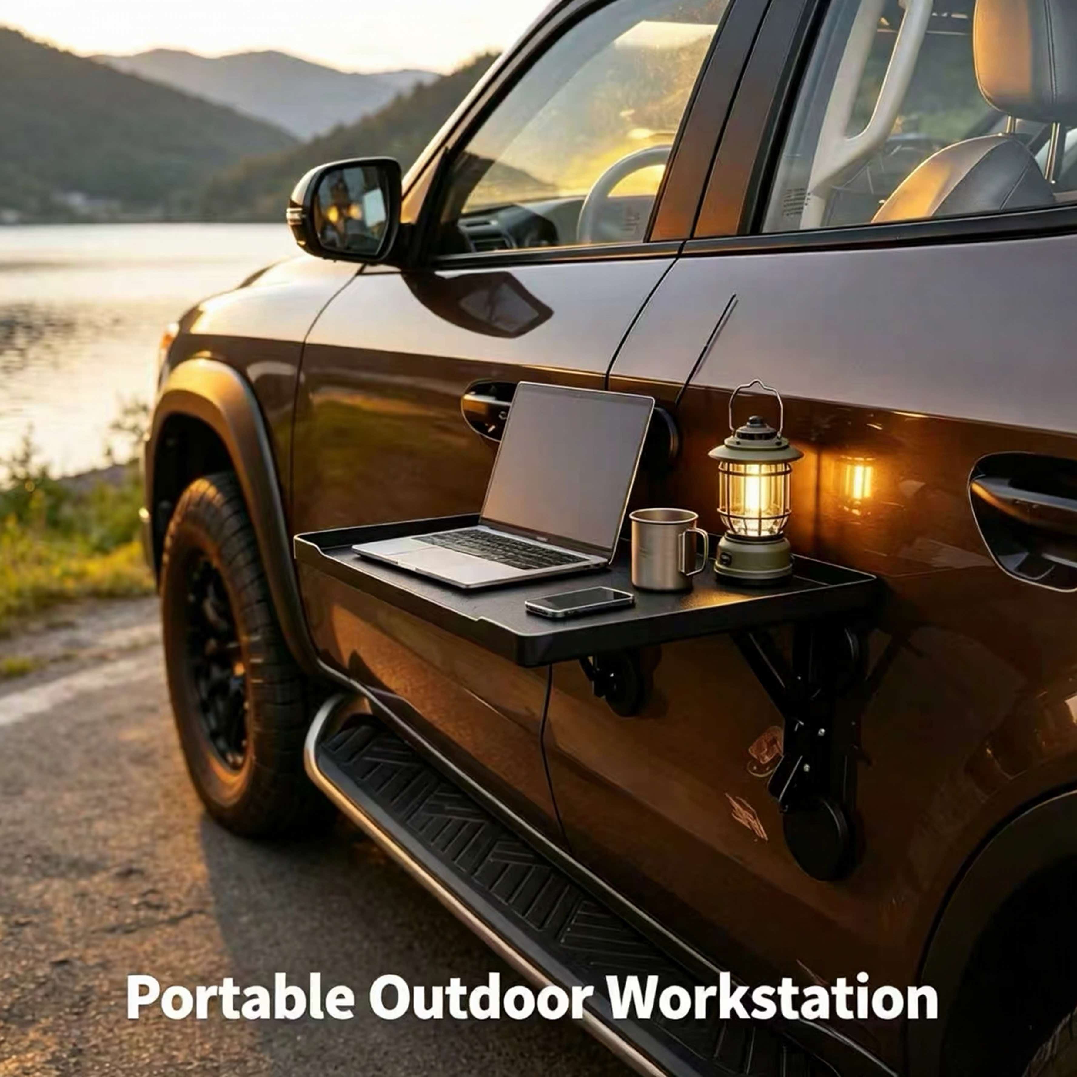 Camping Cooking Table Foldable - Meja Lipat Magnetik untuk Mobil, Portabel,