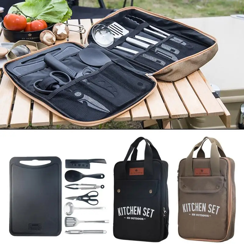 Camping Cooking Kits - 8pcs Set Peralatan Masak Camping Portabel