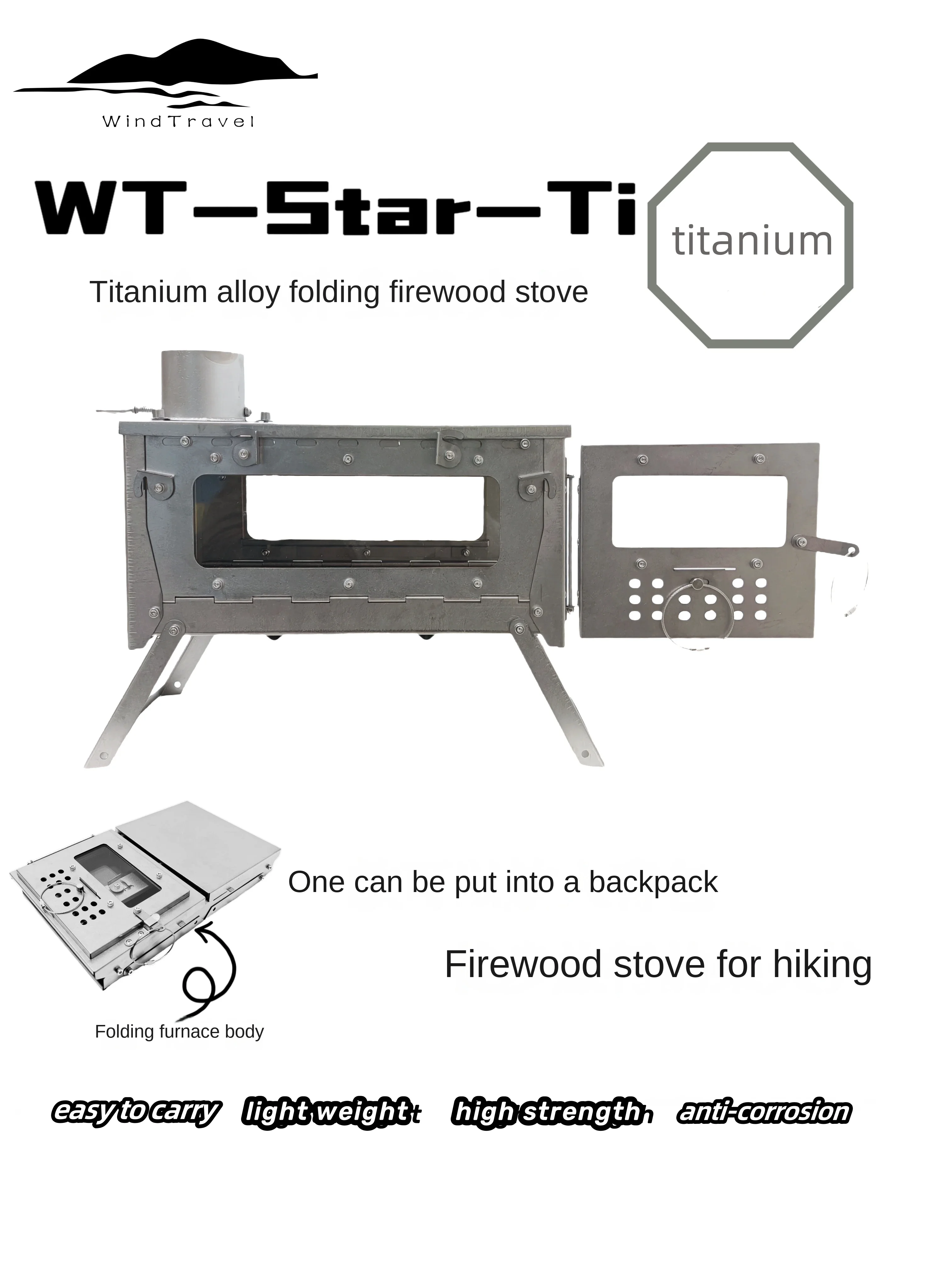 Camping Cooking Drawer - WT Star Ti kompor pemanas lipat,