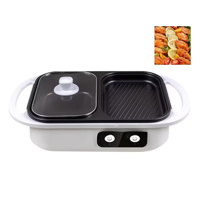 Camping Cooking One Pot - Panci barbeque anti lengket multifungsi dua-dalam-satu,