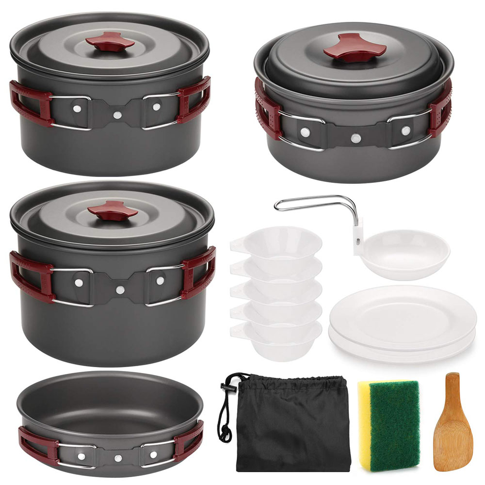 Camping Cooking Kits - Kit peralatan masak Camping luar ruangan,