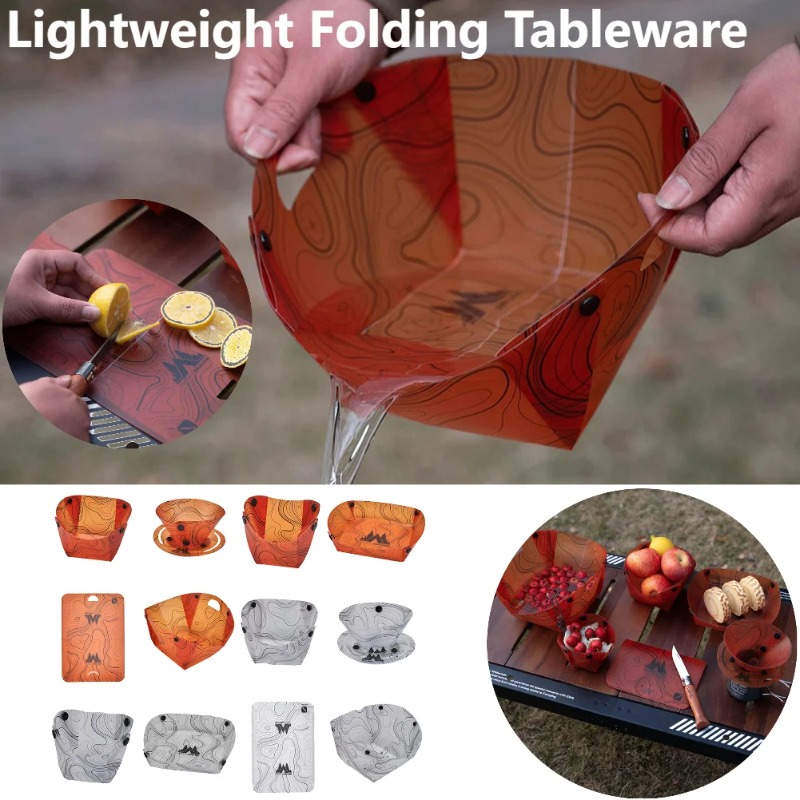 Camping Cooking Kits - Peralatan Makan Berkemah Lipat Piring Makan