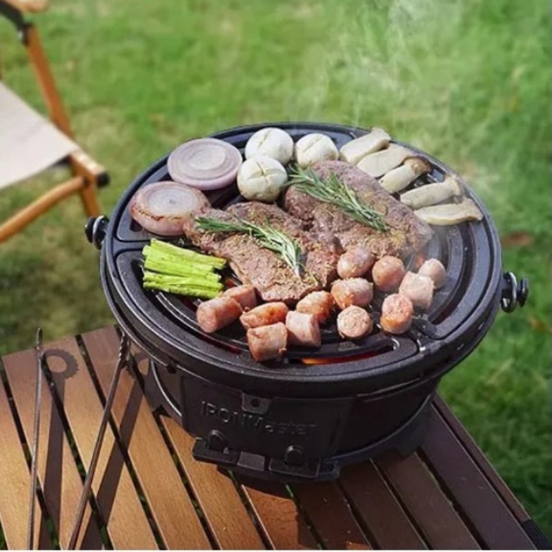 Pemanggang Arang Bulat, BBQ Be - Camping Cooking Cast Iron ulasan dan harga